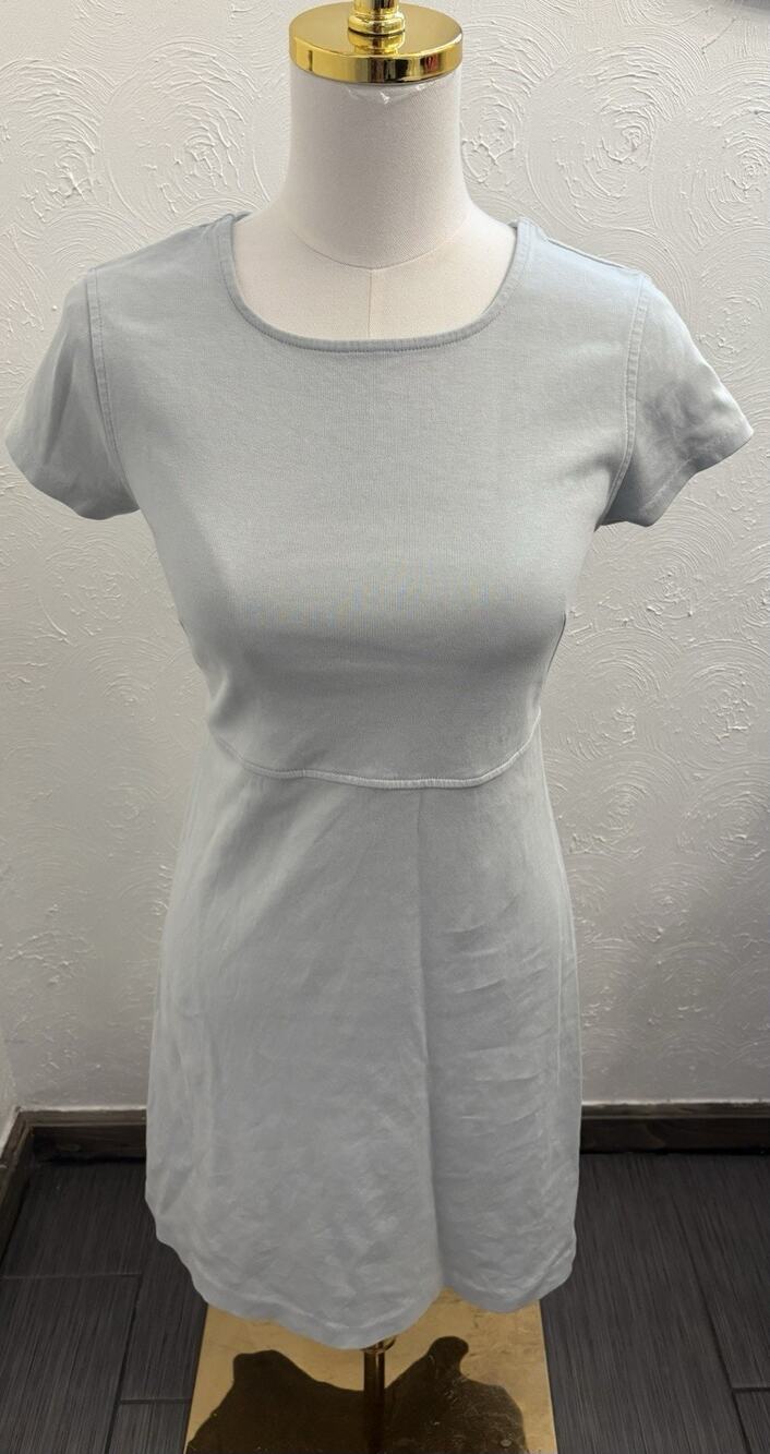 Everlane Short Sleeve Mini Tee Dress Light Gray XS Cotton Stretch